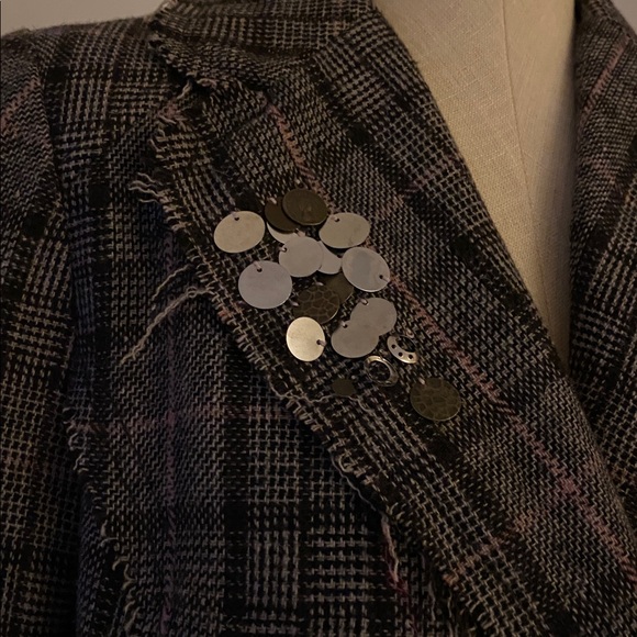 K/Lab Brown Plaid Blazer with Pink Stitching - Picture 5 of 14